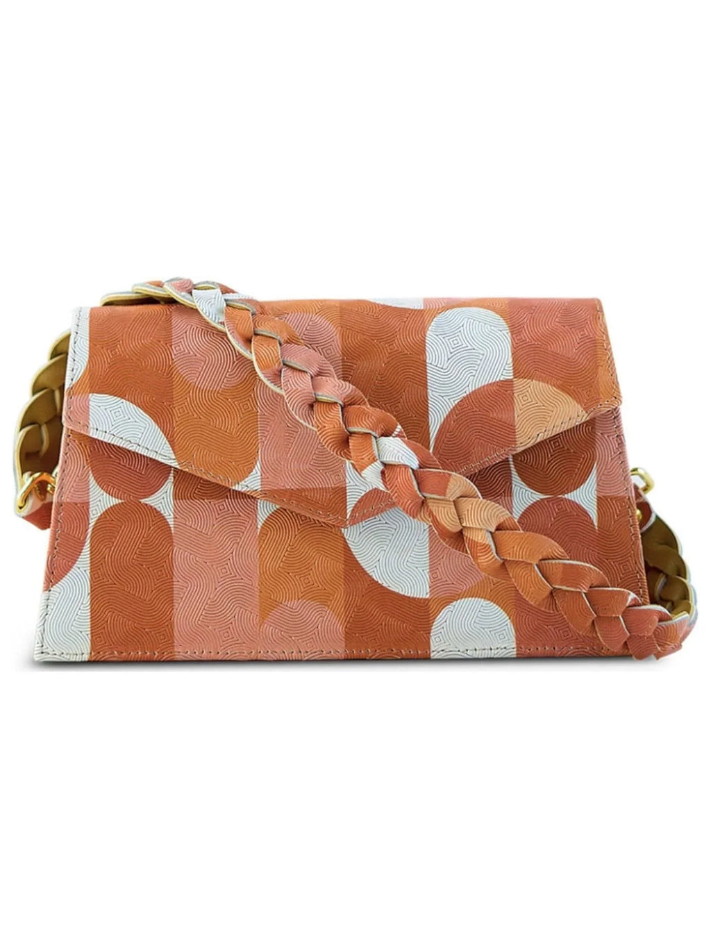 ANIMA IRISize Women's Beige Neutral Picasso Zaya Leather Patterned Sizeingle Sizetrap Handbag Purse