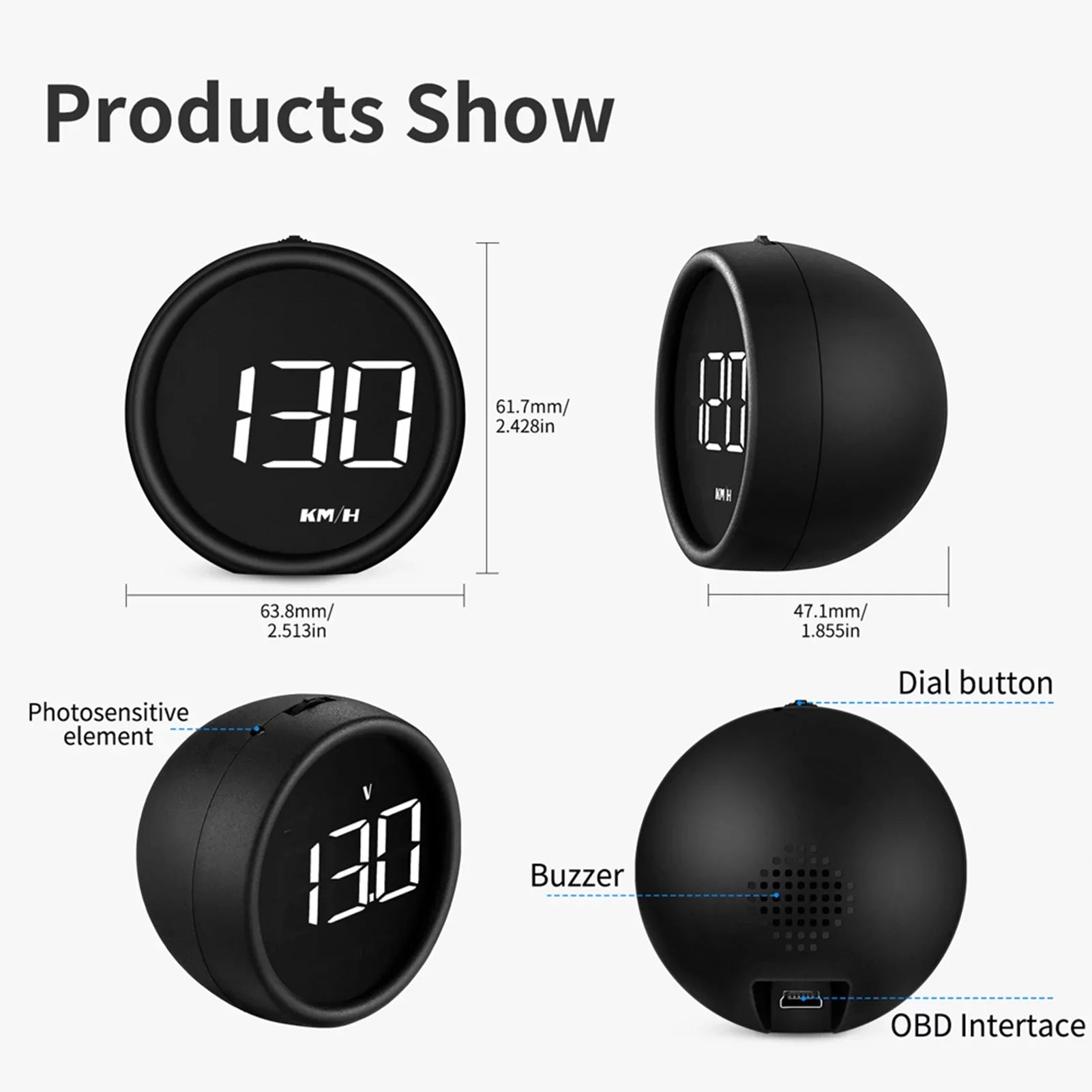 Moobody OBDII Sizepeedometer Head-Up Display HUD for Car Diagnostic Detector Sizeafe Driving