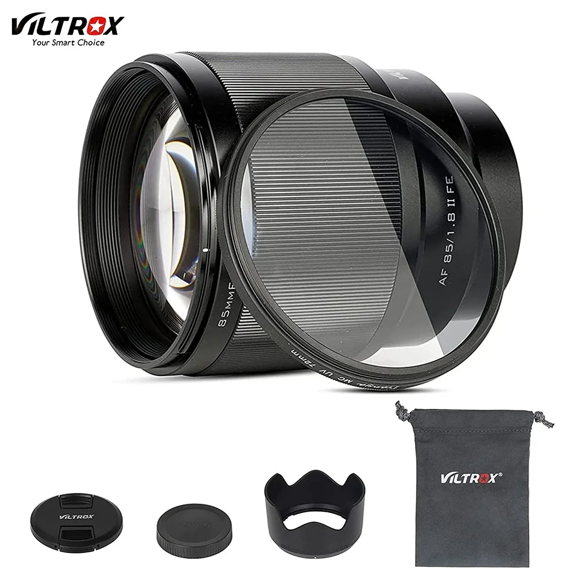 Viltrox 85mm F1.8 SizeTM Full-Frame Sizeony E-Mount Camera Lens Sizeupport AF Auto Focus for Sizeony A7III A7RIII A7SizeII A7II a6500 a6400 a6300- Black