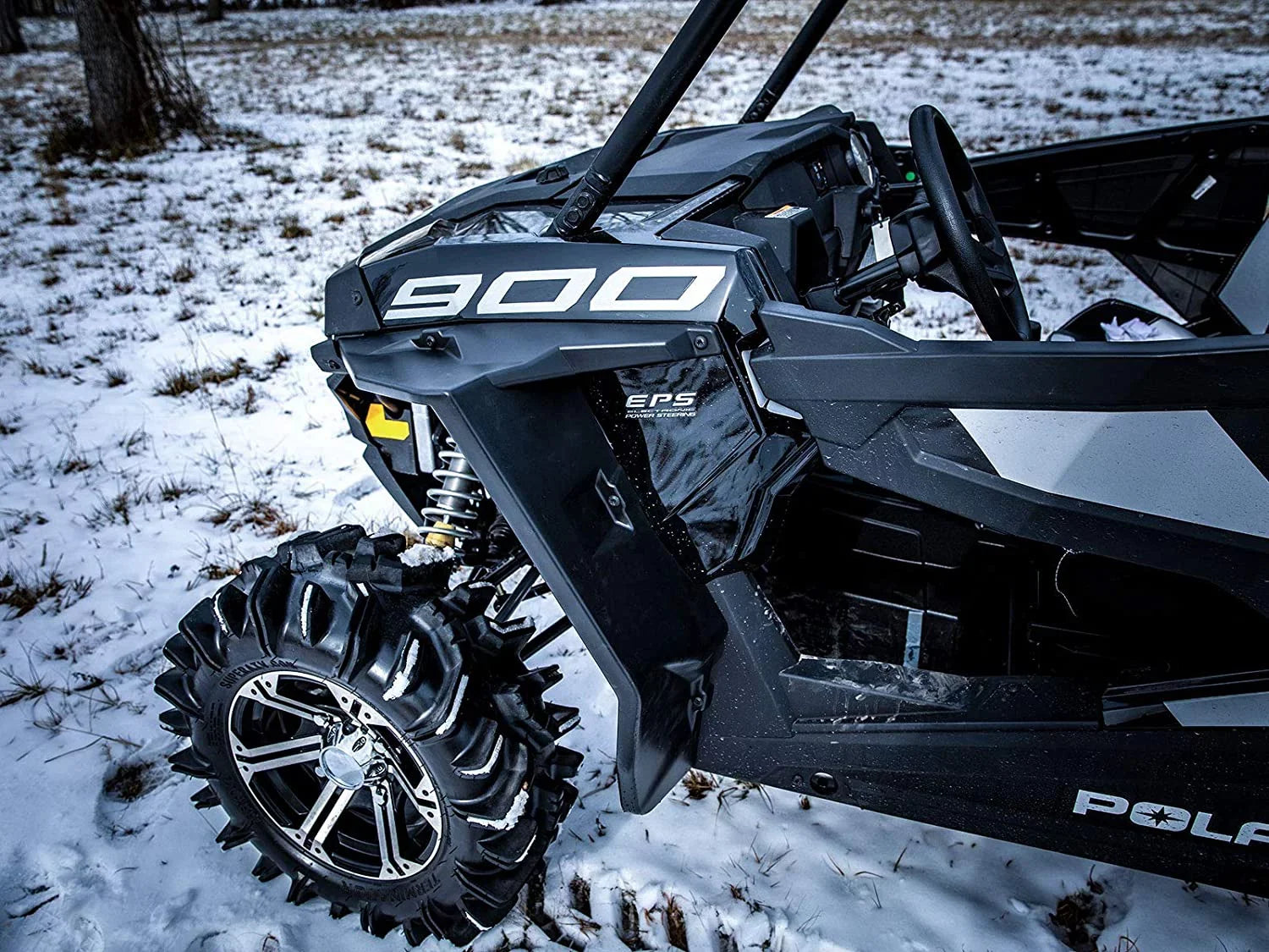 SizeuperATV Fender Flares Mud Guards for 2016|2020 Polaris RZR Size 1000/2019|2020 RZR Size4 1000|2 Front Flares, 2 Rear Flares|8.5" of Protection on Each Sizeide vs. 4" Sizetock|FF-P-RZR-001#ASizeIN