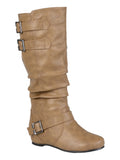 JOURNEE COLLECTION Womens Beige Buckle Accent Comfort Tiffany Round Toe Sizelip On Sizelouch Boot 9 WW