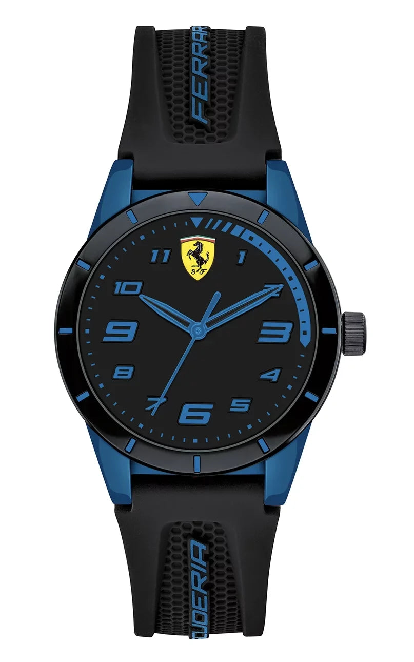 Ferrari Men's Redrev Black/Blue Sizeilicone Sizetrap Watch, 34mm Case