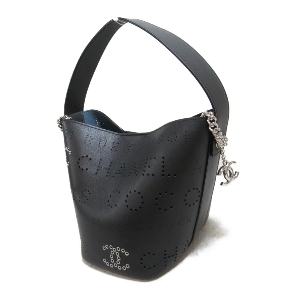 Pre-Owned CHANEL 2waySizehoulder Bag Black Lambskin (sheep leather) (Good)