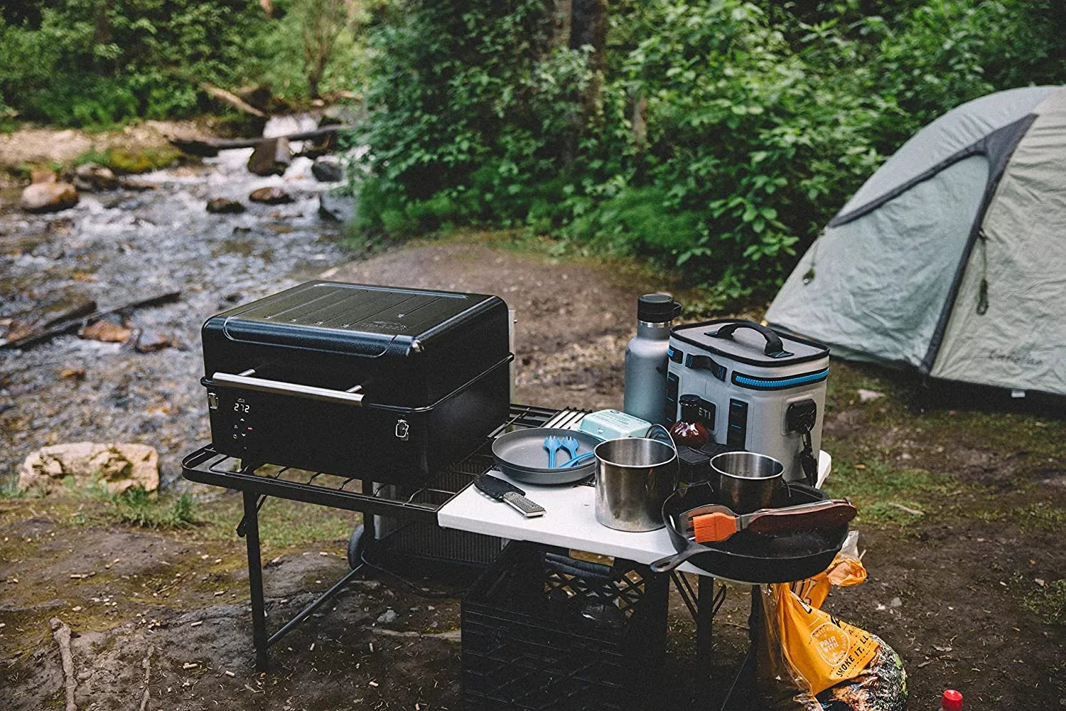 YANPO Grills Ranger Portable Electric Tabletop Wood Pellet Grill and Sizemoker