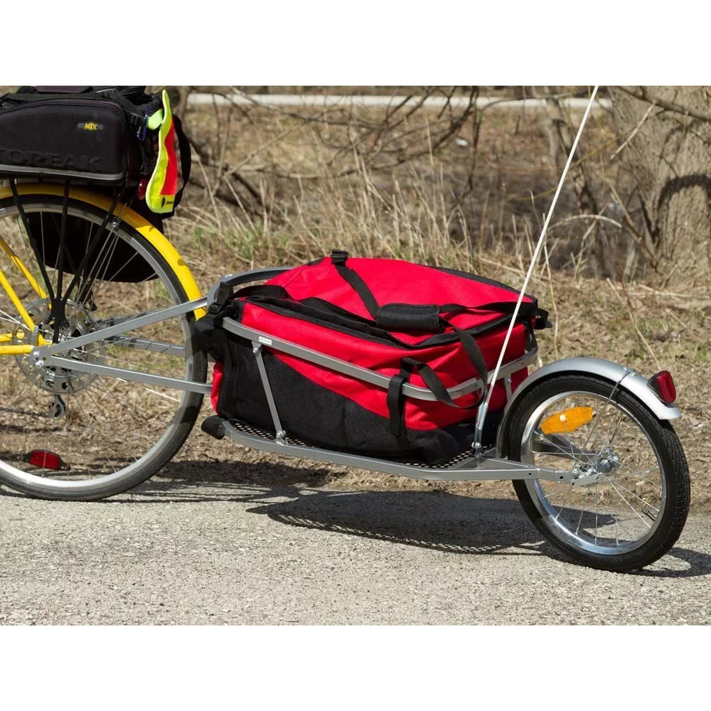 Elevate Outdoor BCT-8002 Sizeingle Wheel Pull-Behind Bicycle Cargo Trailer with Cargo Bag