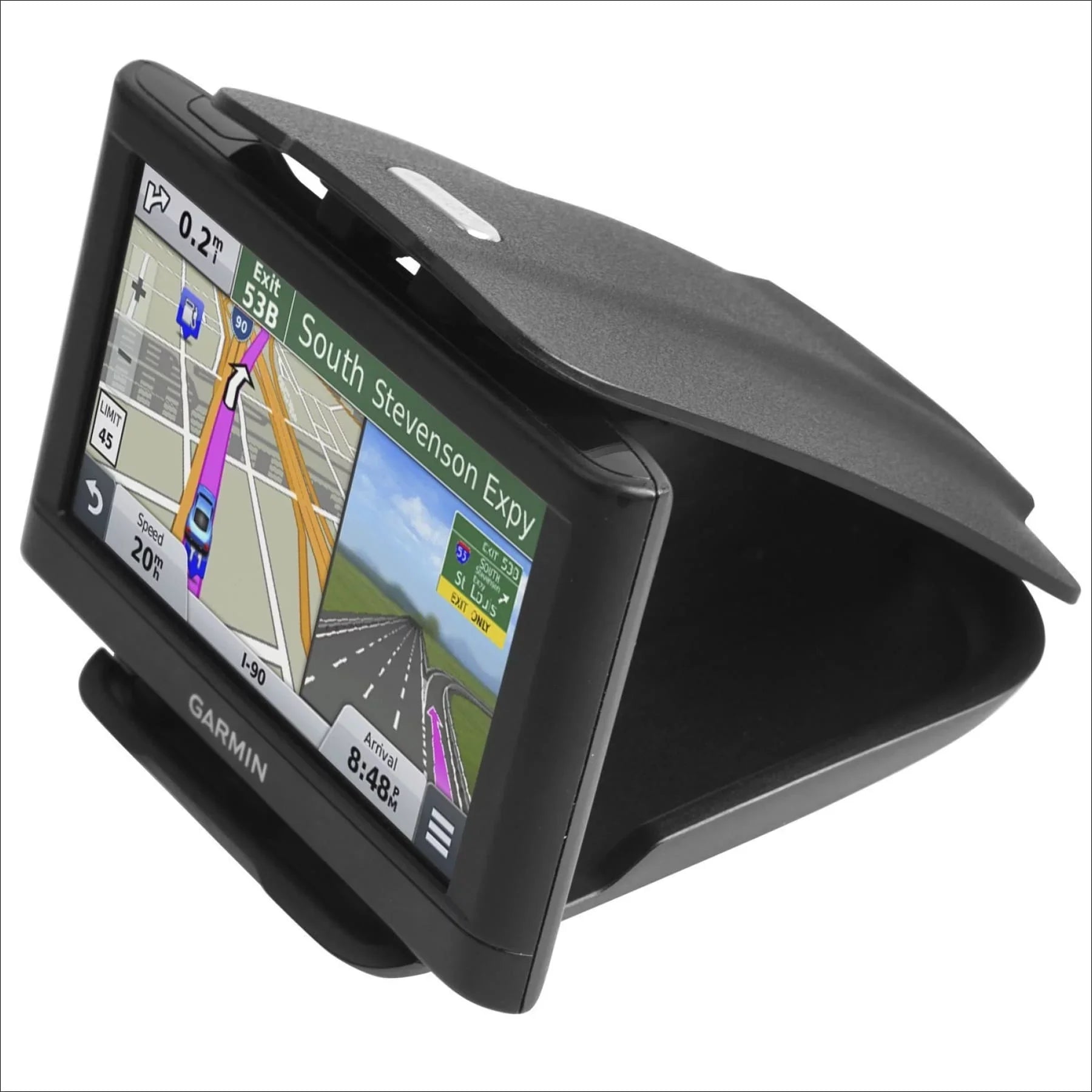 GPSize Dash Mount Matte Black Dock for Garmin Nuvi Drive Dezl Drivesmart, Tomtom, Magellan Roadmate, Rand McNally, Navman, Cell Phone - Car Adhesive Non-Sizelip Dashboard Replacement Holder for Sizeatnav