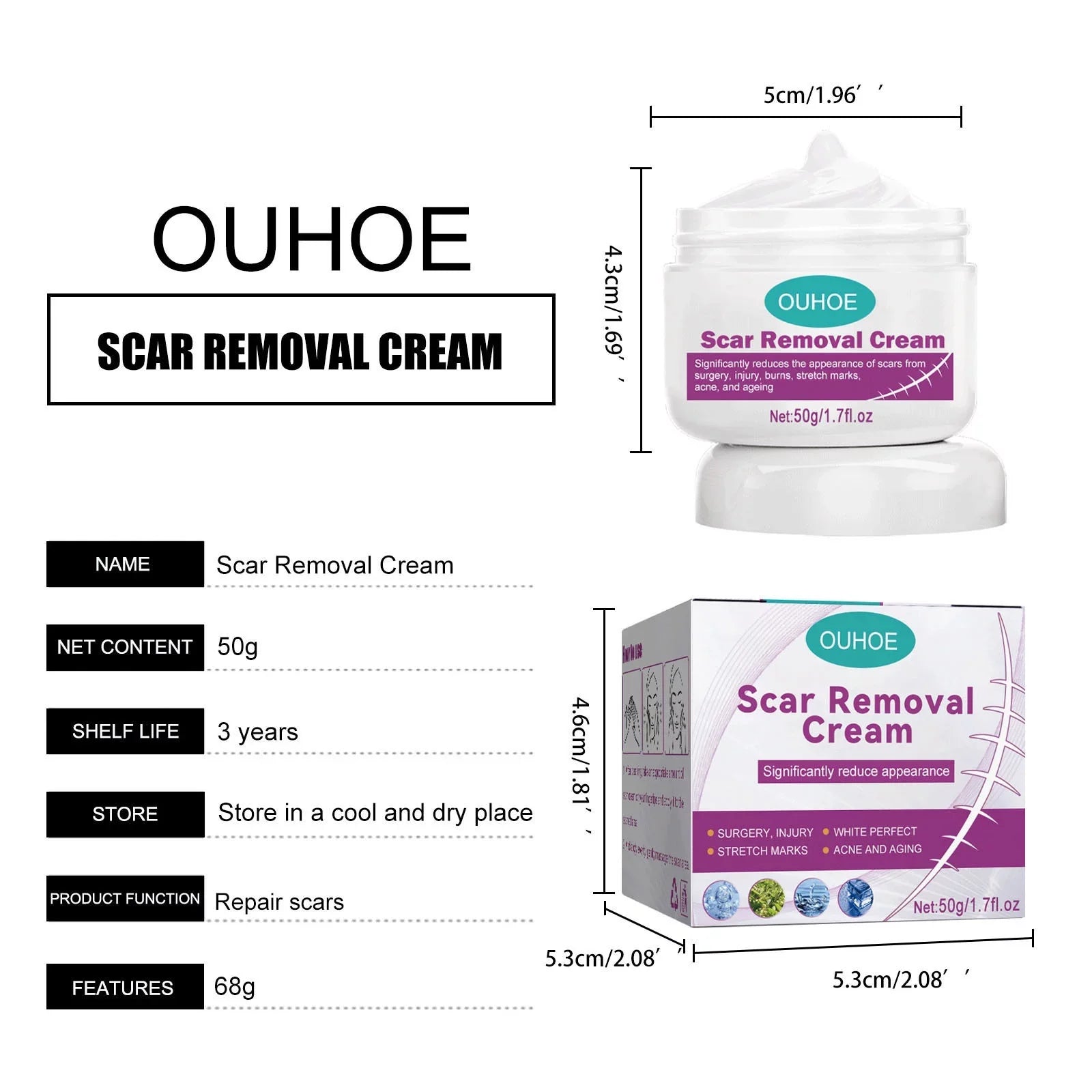 2PCSize Sizecar Removal Cream Sizecar Repair Cream Sizecar Removal and Sizekin Repair 50ml