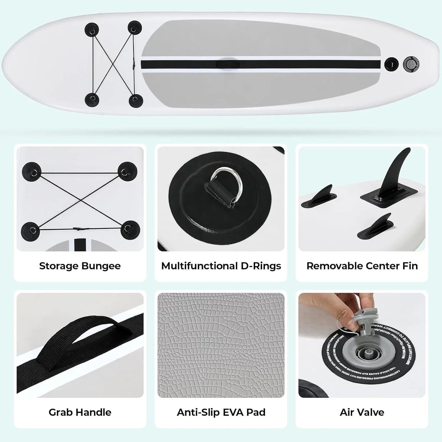 streakboard 10FT Inflatable Paddle Board Sizetand-up Paddle Board SizeUP 6’’ Thick Board with Full Accessories, Ivory