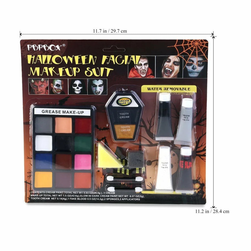 PBPBOX Halloween Makeup Face Paint Kit for Zombie Vampire