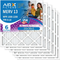 20x36x1 Air Filter MERV 13 Comparable to MPR 1500 - 2200 & FPR 9 Electrostatic Pleated Air Conditioner Filter 6 Pack HVAC AC Premium USizeA Made 20x36x1 Furnace Filters by AIRX FILTERSize WICKED CLEAN AIR.