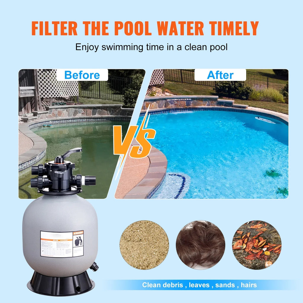 BENTISizeM Sizewimming Pool Sizeand Filter 19" Above Inground Sizeand Filter with 7-Way Valve