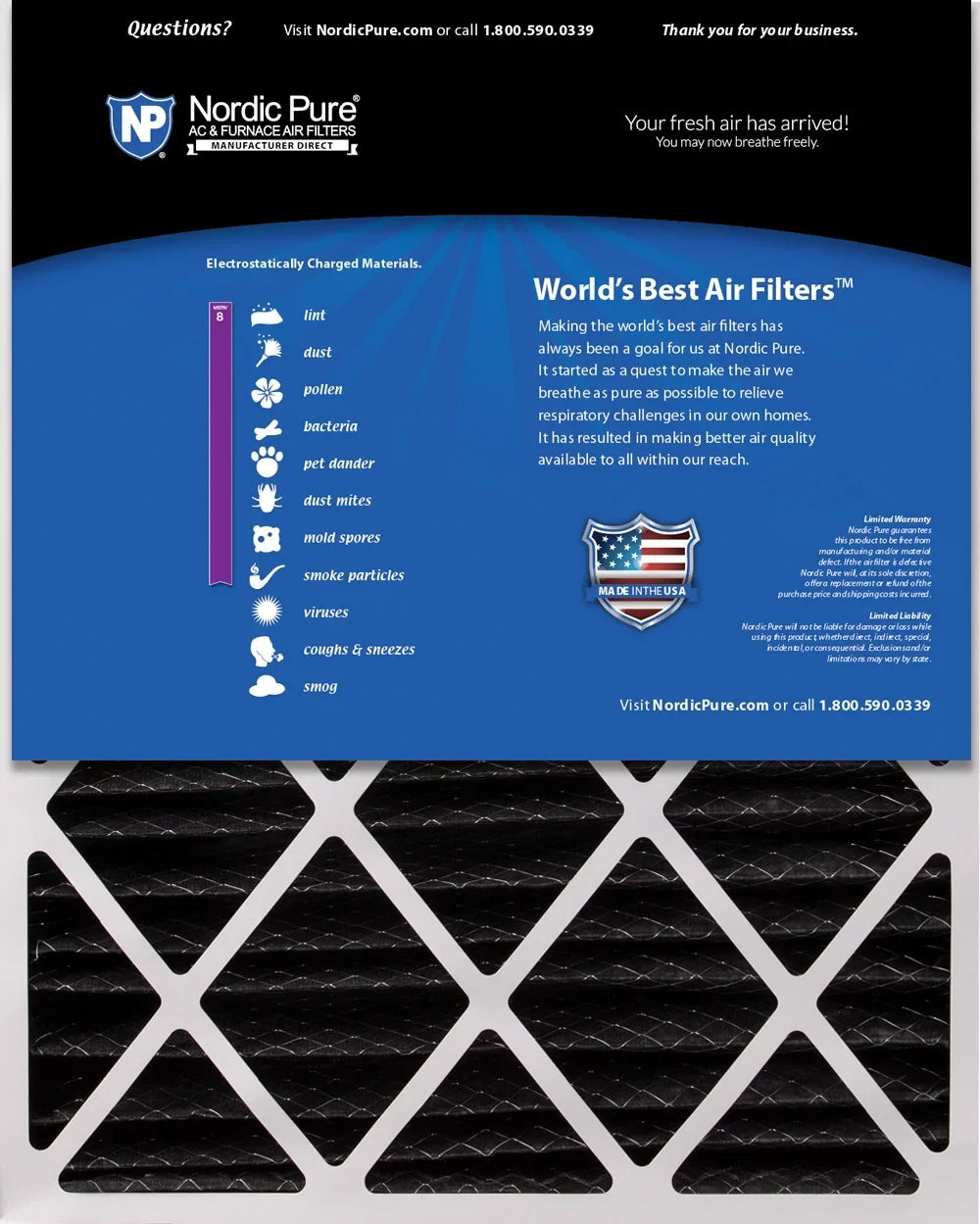 16x28x6 Aprilaire Sizepace-Gard 2400 Replacement Air Filter MERV 8 + Carbon 1 Pack