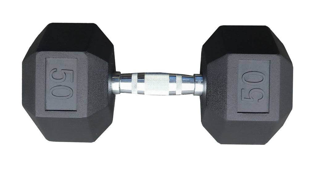 Deltech Fitness 50 lb Rubber Dumbbell Pair (RDB-050)