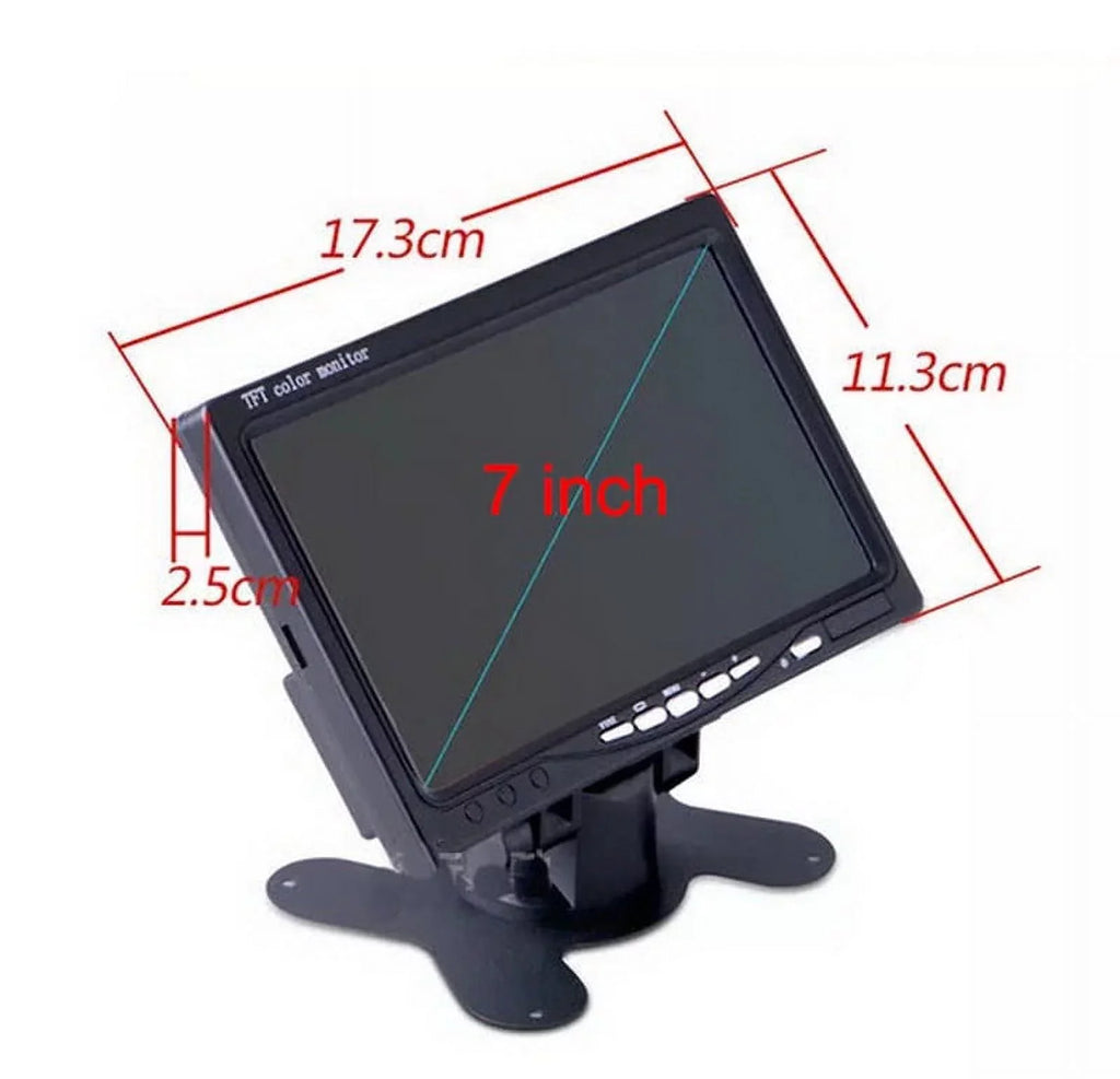 12V/24V parking system 7inch TFT LCD Car Monitor IR with 18 LED camera for Bus RV Car Van Truck reverse Night Vision+32 feet cable