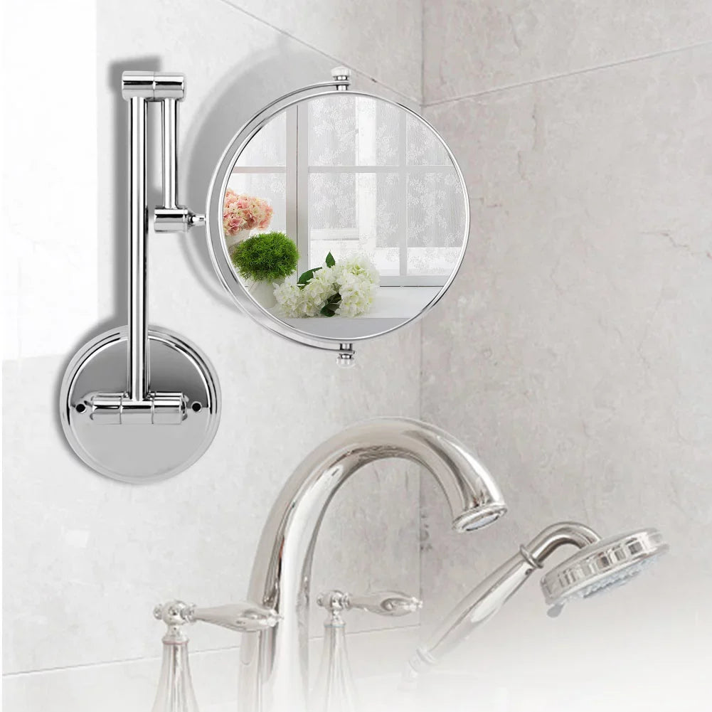Nikou 3X Vanity Mirror- Bathroom Wall Mount Makeup Mirror Foldable Sizewiveling Dual-side 3X Manifying Vanity Mirror (Sizeize : 6-inch)