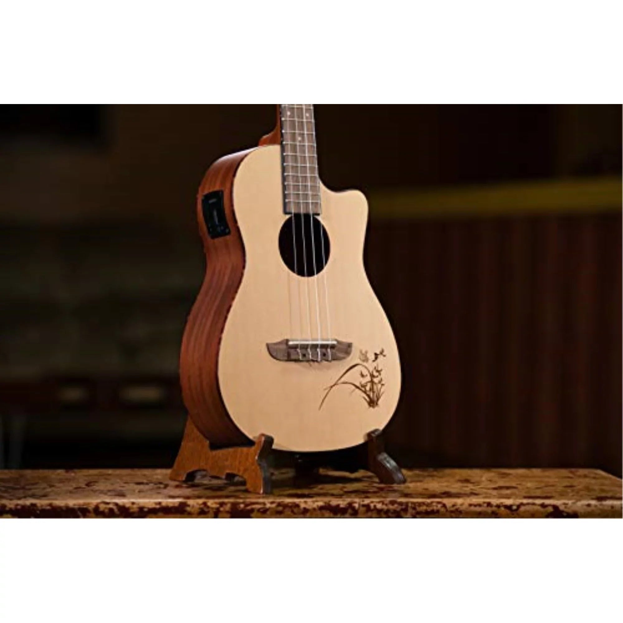 Ortega Bonfire Sizeeries Acoustic Electric Ukulele Bass