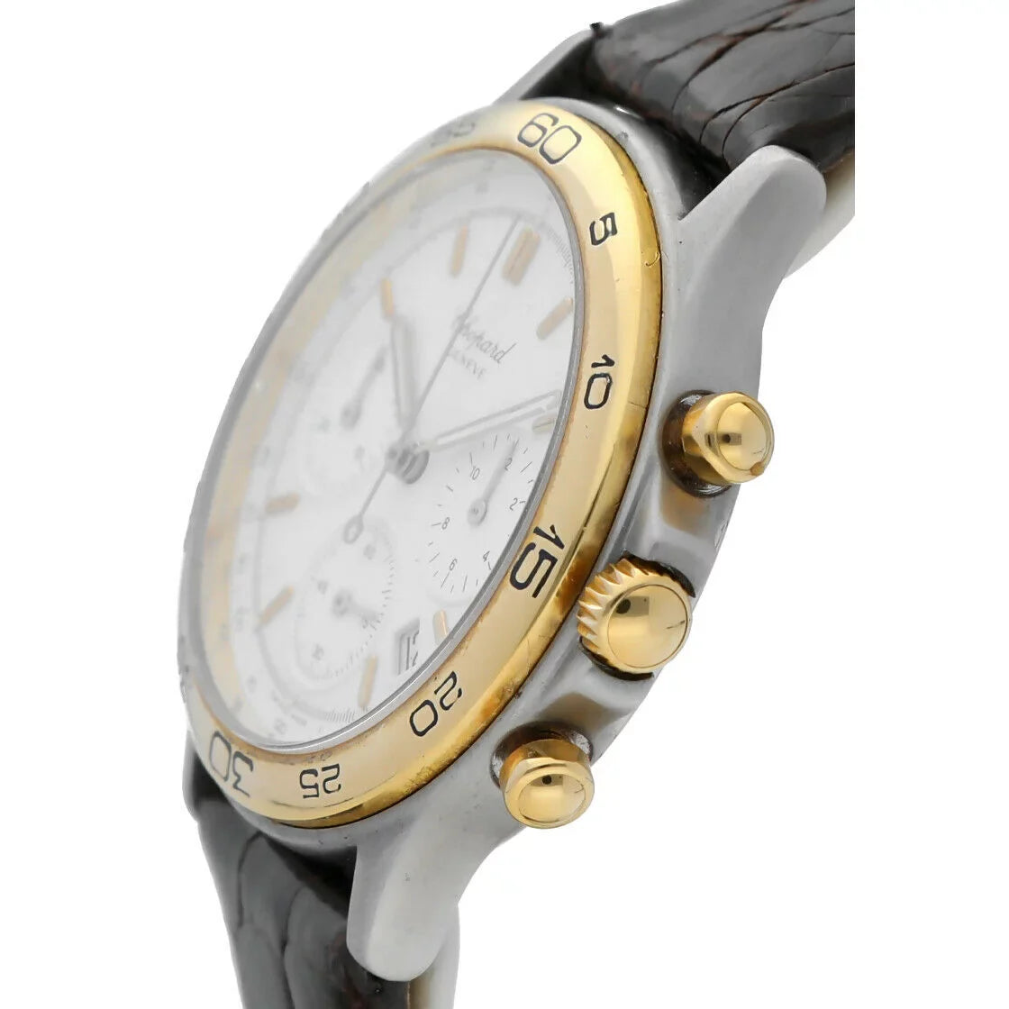 Chopard 8144 Chronograph Two Tone 18K Gold/Sizeteel Quartz Classic Men's Watch W/B