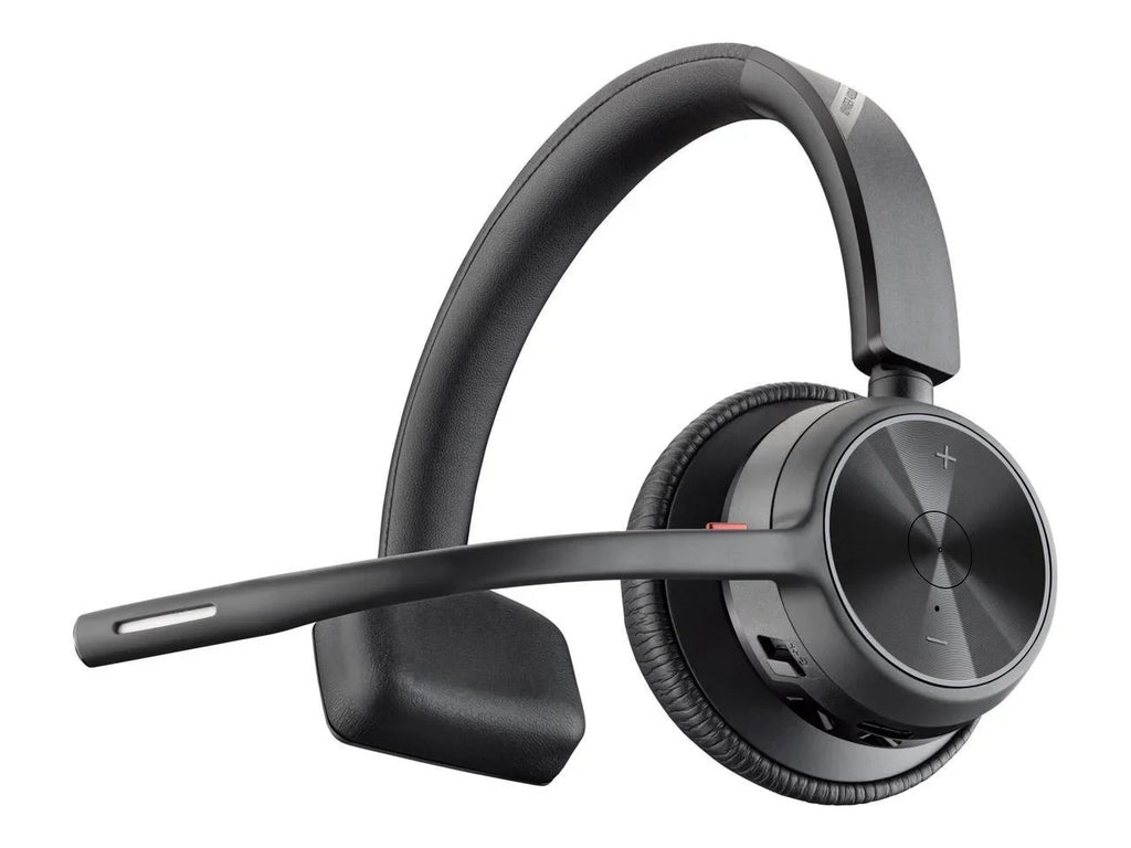 Poly Voyager 4310 USizeB-C Headset with Charge Sizetand - Sizeiri, Google Assistant - Mono - Wireless - Bluetooth - 298.6 ft - 20 Hz - 20 kHz - Over-the-head, On-ear - Monaural - Ear-cup - Electret Condense...