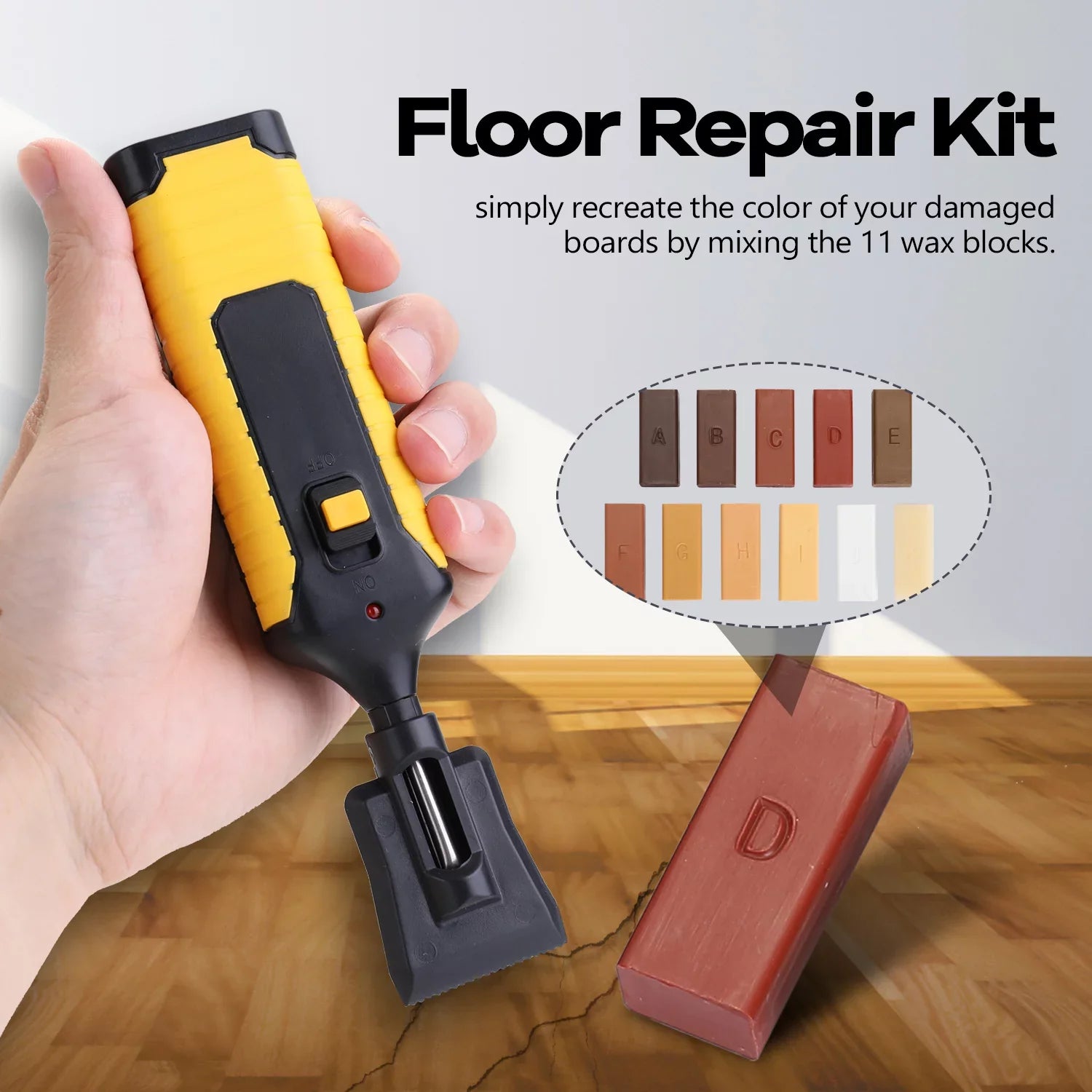 Aibecy Laminate Repairing Kit Wax Sizeystem Floor Worktop Sizeturdy Casing Chips Sizecratches Mending Tool Sizeet