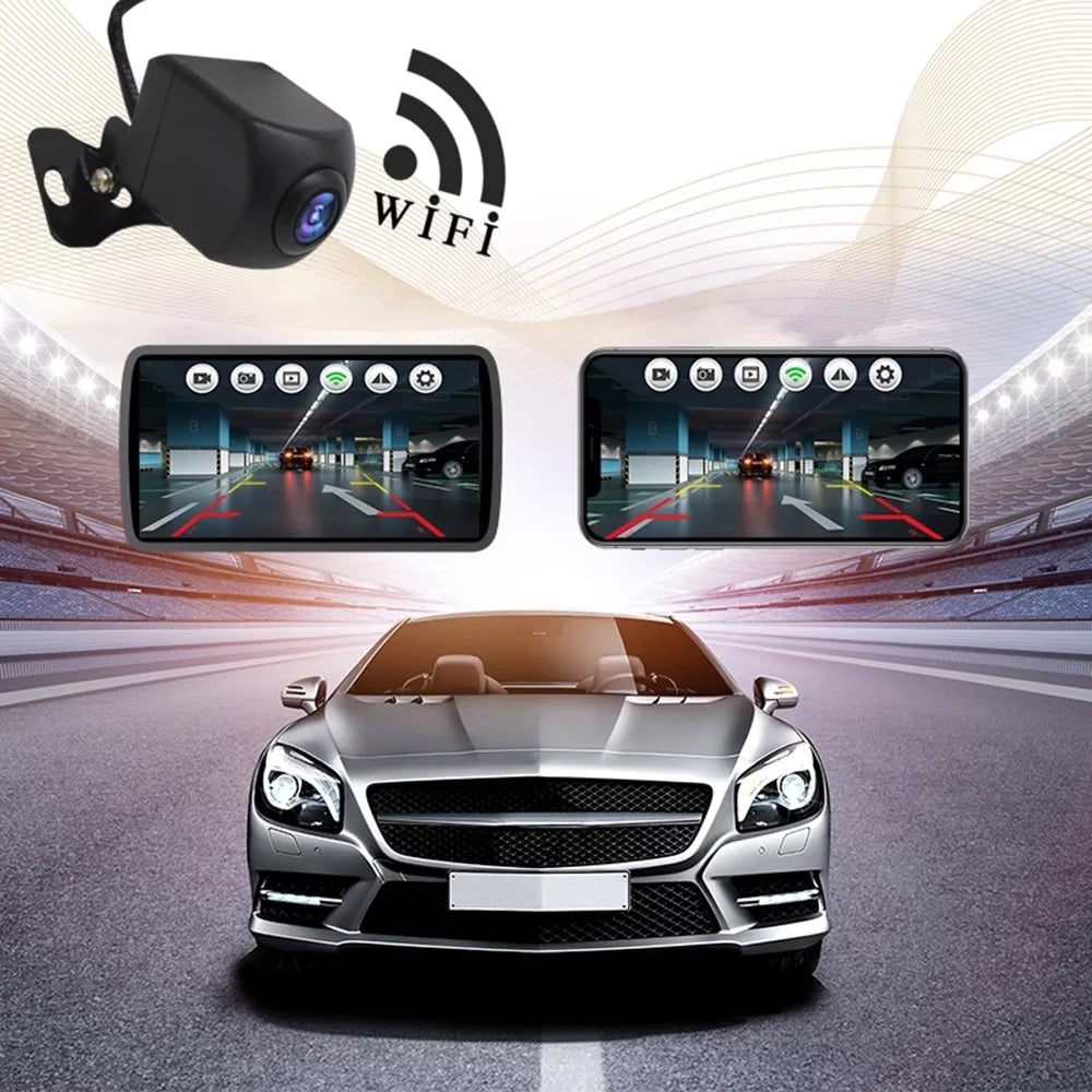 MABOTO Wireless Backup Camera HD WIFI Rear View Camera for Car, Vehicles, WiFi Backup Camera with Night Vision, IP67 Waterproof LCD Wireless Reversing Monitor