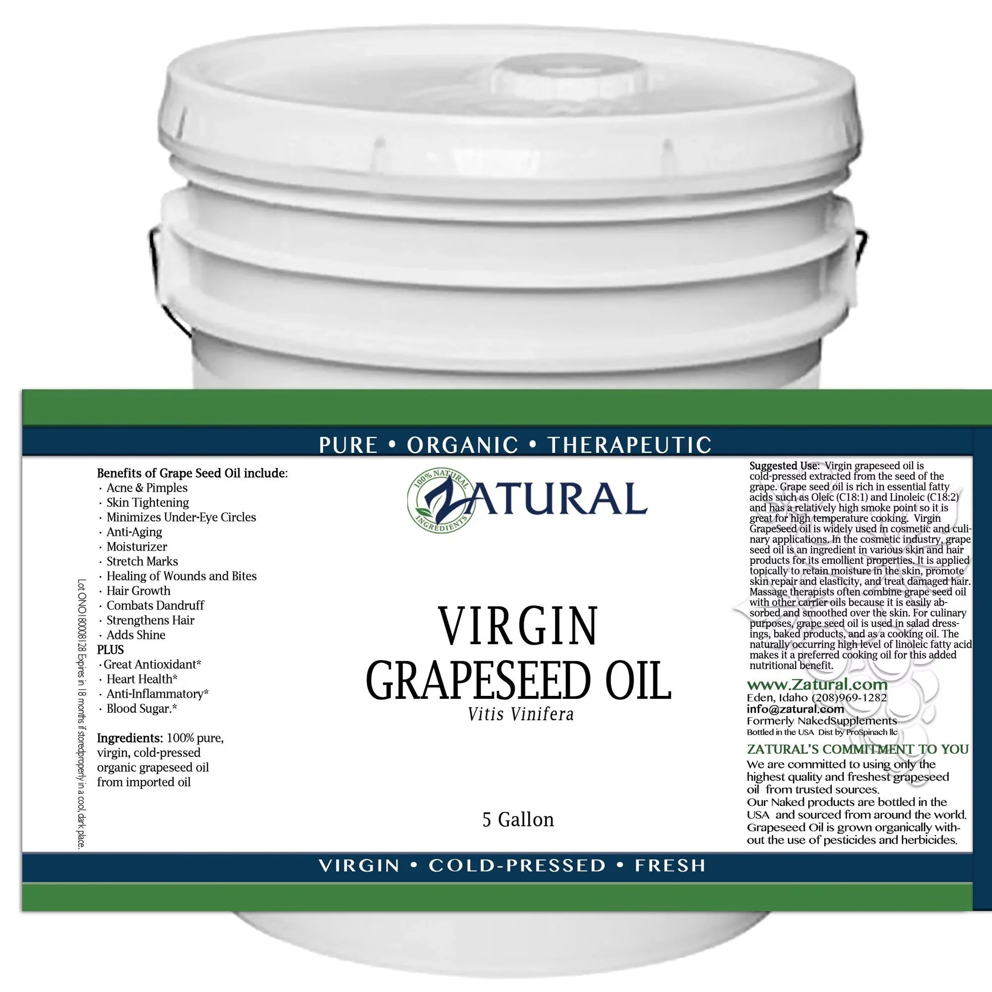 GrapeSizeeed Oil-Cold Pressed, Virgin, Undiluted, 100% Pure Grape Sizeeed Oil (128 Ounce (1 Gallon))