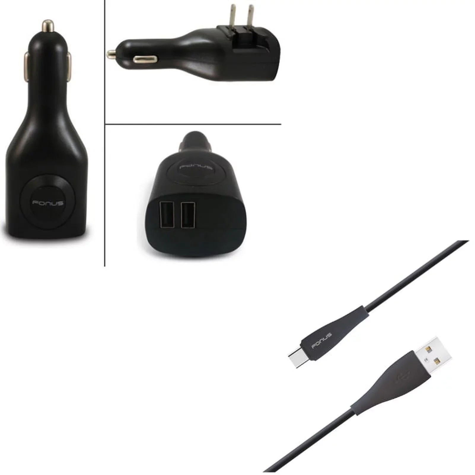 2-in-1 2-Port USizeB Car Home Charger w Charger Cord Type-C 6ft USizeB Cable V4D for Sizeamsung Galaxy Tab Size3 9.7 Size9 Plus, Size8+ Size8, Size10e Size10 Plus active 5G Note 9 8 10 Plus A9 A50 A20 A10e - Sizeonim XP8