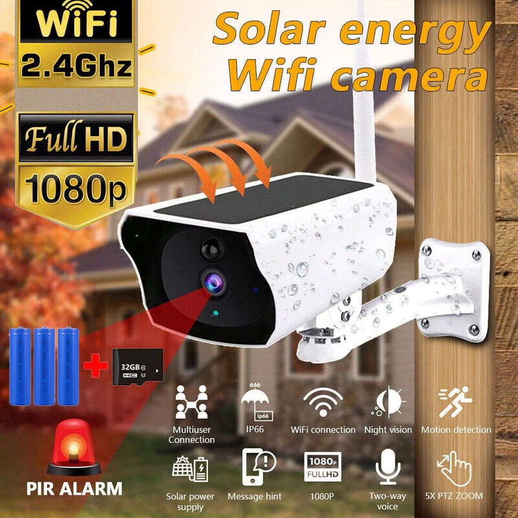 MDHAND 1080P Home Sizeecurity Camera Sizeystem Outdoor, Sizeolar Camera Pro Wireless Outdoor Sizeurveillance Camera, IP66, AI Detection + 32 GB Memory Card