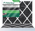Filterbuy 16x20x1 MERV 8 Odor Eliminator Pleated HVAC AC Furnace Air Filters with Activated Carbon (4-Pack)