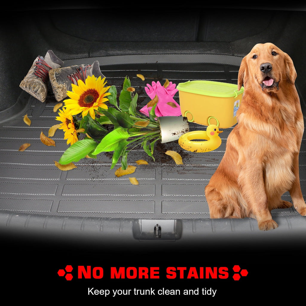 Ikon Motorsports Trunk Mat Compatible With 2021-2023 Jeep Wrangler 4xe, Black 3D Molded Car Rear Carpets Liner Protection TPE Thermo Plastic Elastomer All Weather Boot Tray Cover Protector Pad