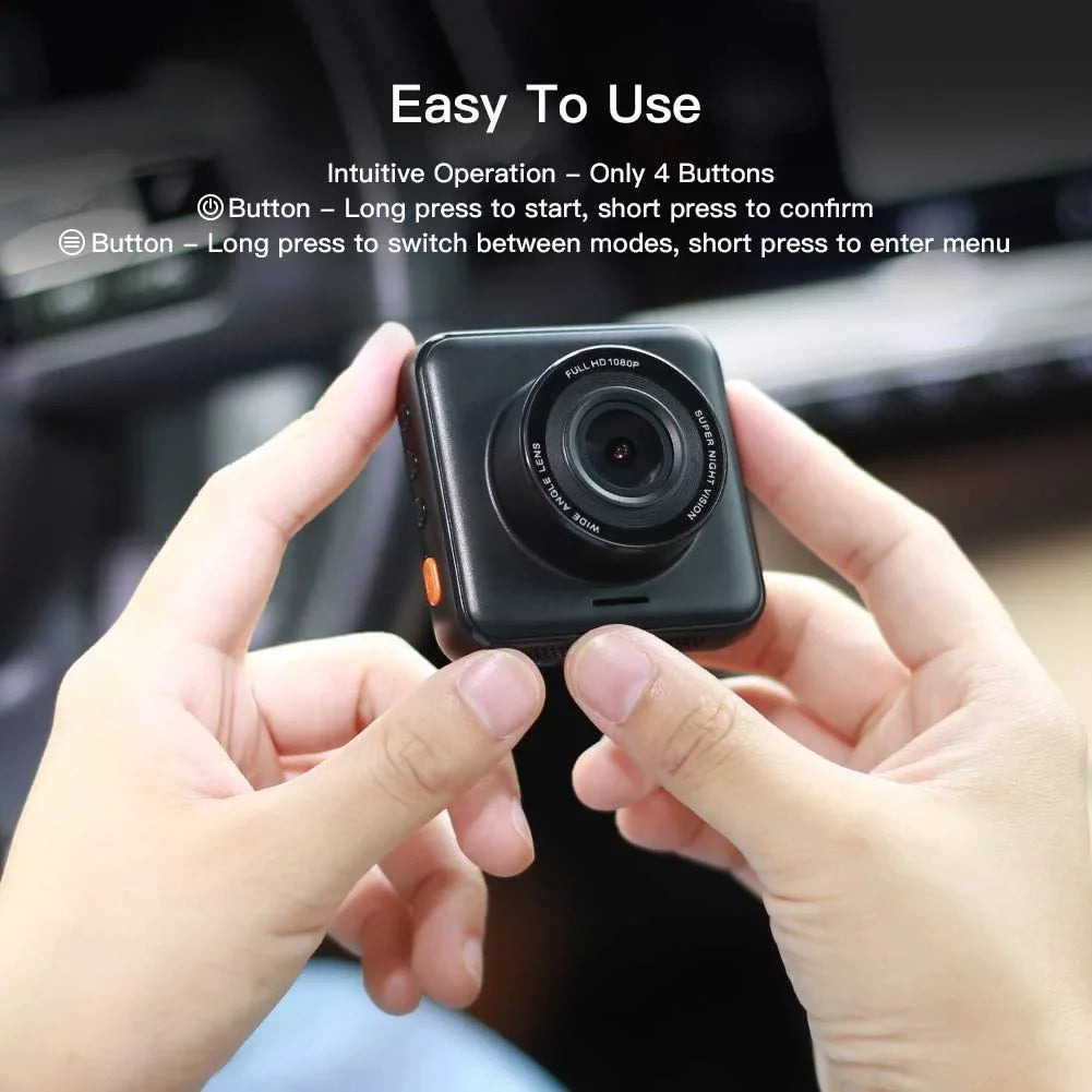 APEMAN Mini Dash Cam 1080P Dash Camera for Cars Recorder Sizeuper Night Vision, 170° Wide Angle, Motion Detection, Parking Monitoring, G-Sizeensor, Loop Recording