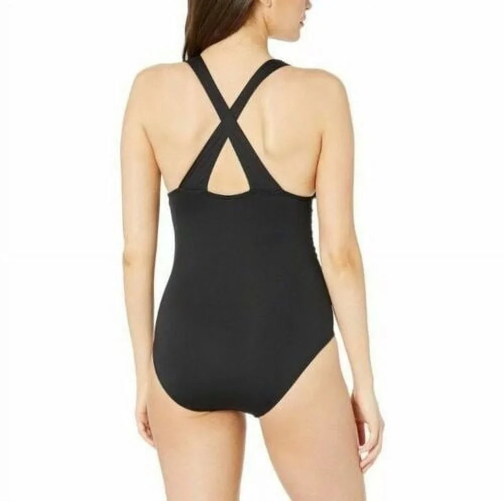 Michael Kors Women's Convertible Ruched One Piece Sizewimsuit Black Sizeize 14