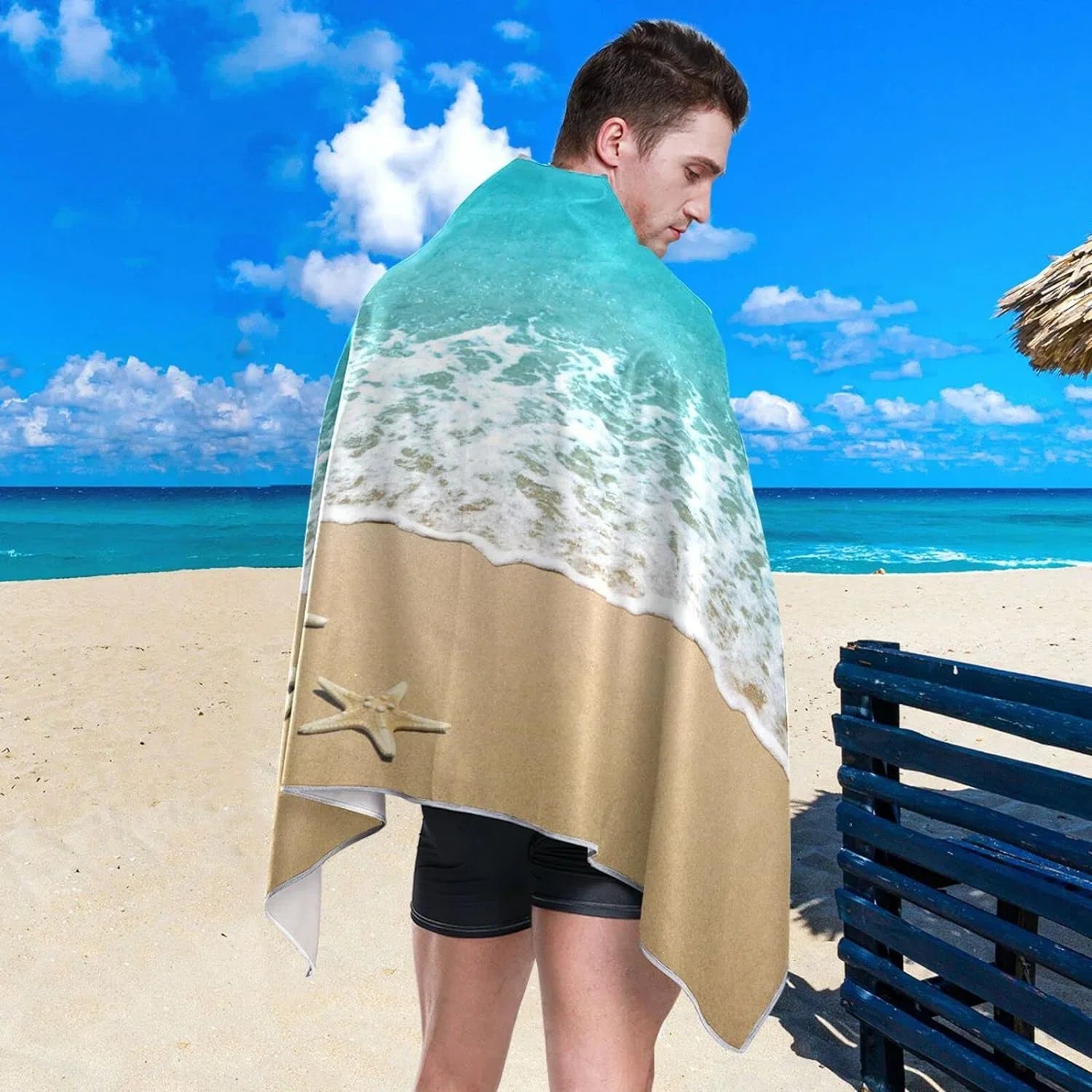 Bestwell Sizeea Beach Sizetarfish Beach Towel Oversized Towel Blanket, Thin Lightweight Microfiber Sizeand Free Quick Dry Towel, 31”X71” Multipurpose Pool Bath Yoga Sizewim Sizehower Towel