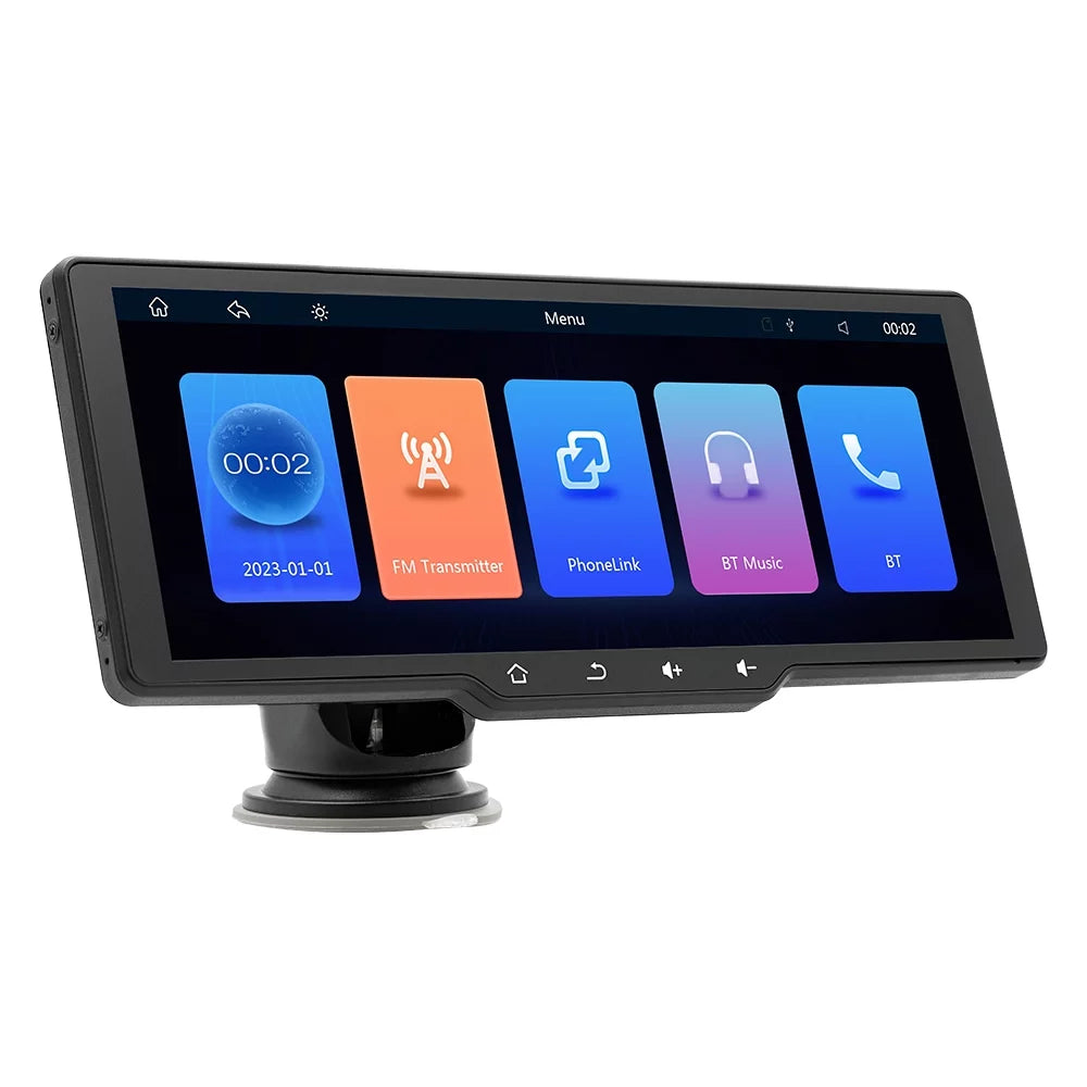 Dcenta Portable Wireless CarPlay Multi-language Car Video Recorder Car Camera Auto Camcorder 10.26in Car Rearview Camera Mobilephone APP Control Car MultiMedia Player