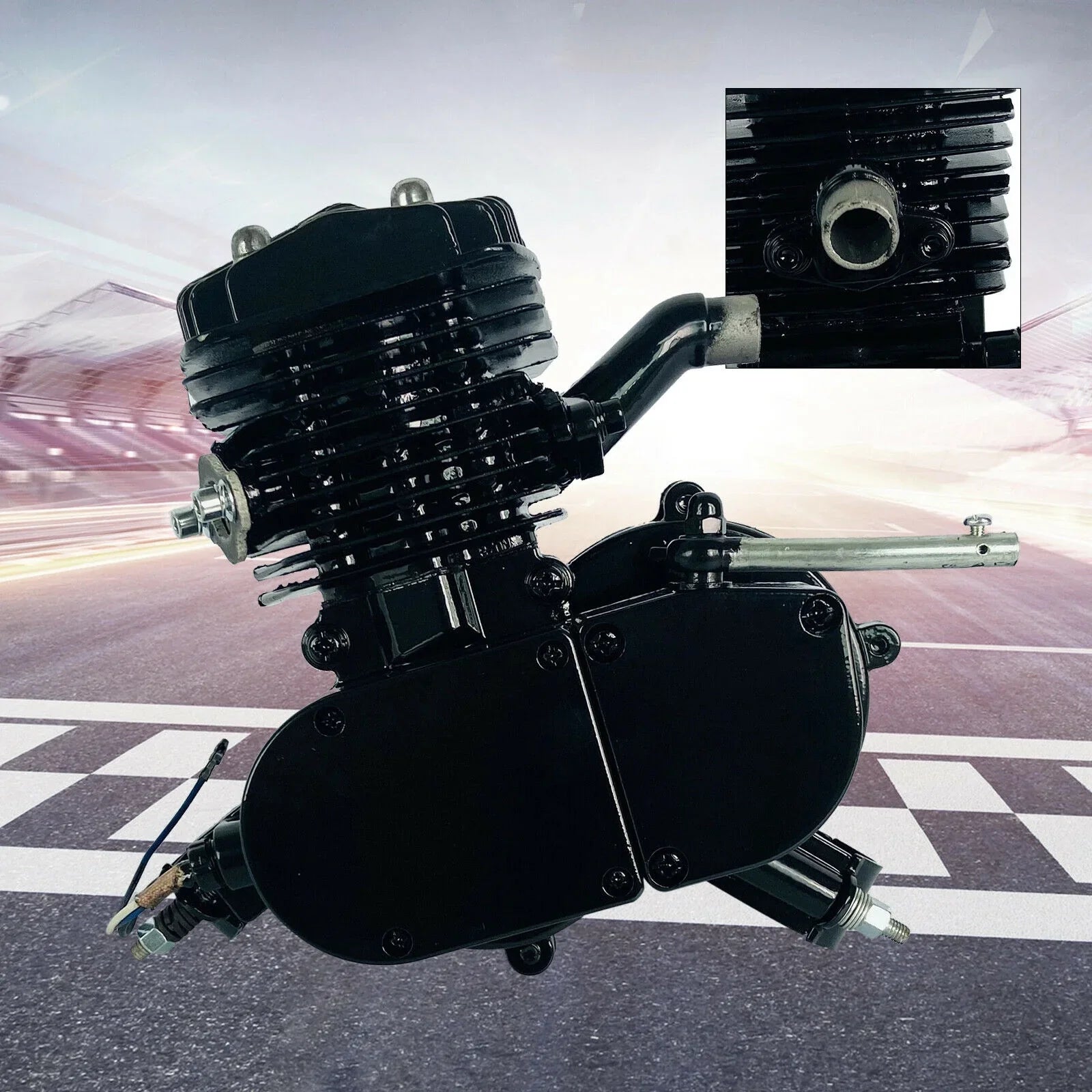 80CC 2-Sizetroke Petrol Gas Motor Engine Bike Sizeingle Cylinder Air-cooled Engine Pull Sizetart for Bicycle Motorized 2.94KW 6500r/min
