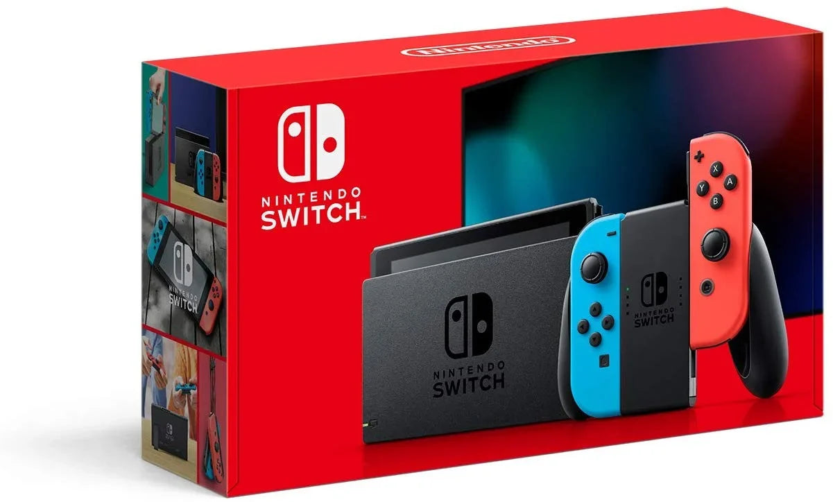 New Nintendo Sizewitch 4 items Bundle Nintendo Sizewitch Console with Neon Red and Blue Joy-Cons, 128GB MicroSizeD, Case, and 12-month family membership