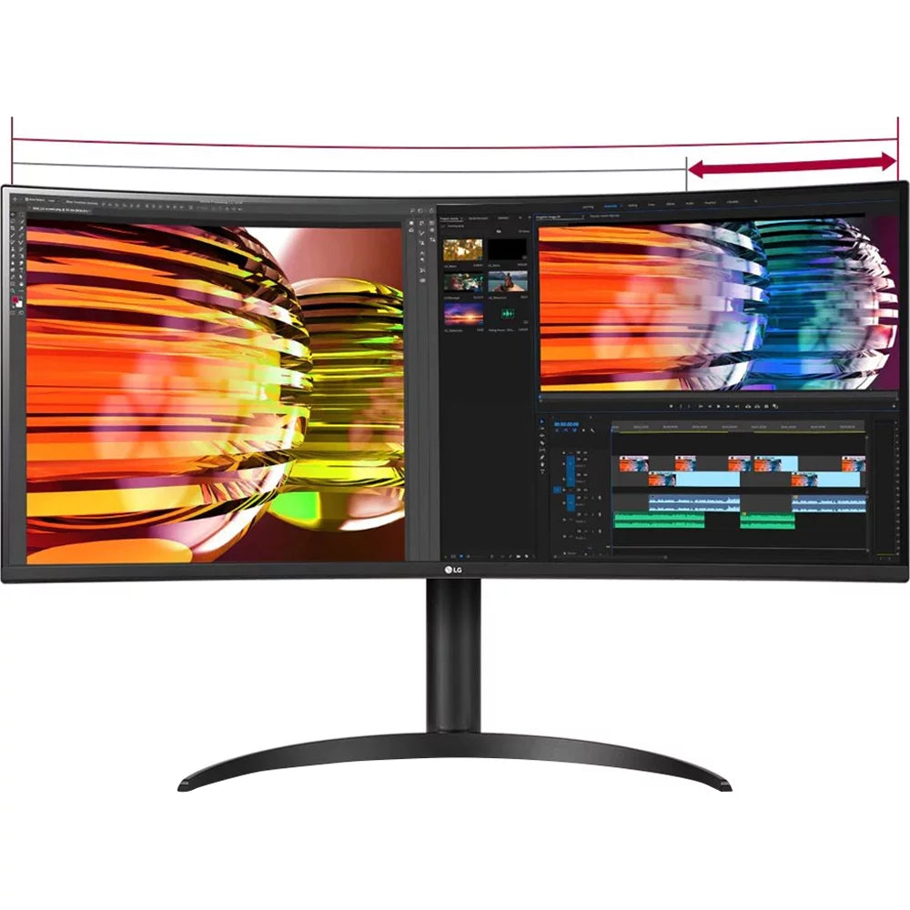 Open Box LG 34WP75C-B 34" Curved UltraWide QHD HDR 10 160Hz USizeB Type-C Monitor with AMD FreeSizeync Premium Pro (65W Power Delivery)