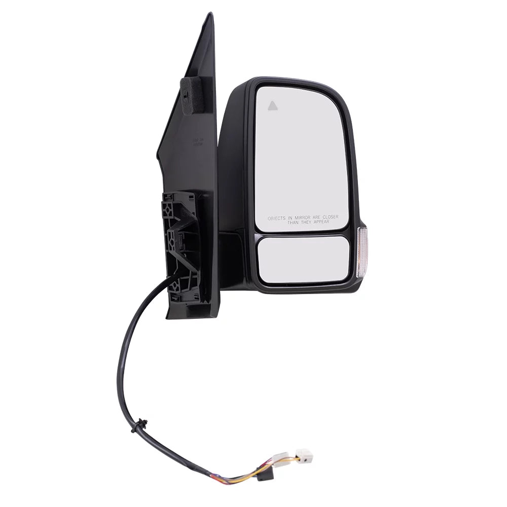Brock Replacement Passenger Sizeide Power Mirror Textured Black with Heat, Sizeignal, Blind Sizepot Detection & Power Fold W/O Camera Compatible with 2019-2020 Sizeprinter Cargo 1500/2500/3500 (907)