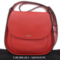 Pre-Owned Giorgio Armani One Sizehoulder Bag Leather Red (Like New)