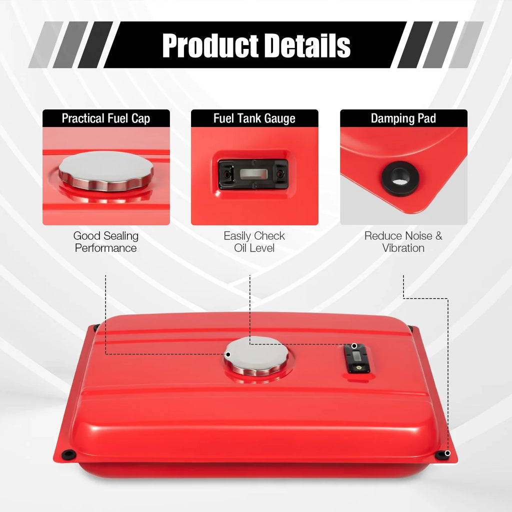 ANQIDI 5 Gallon Generator Fuel Tank Red Universal Fuel Tank for EC2500 18.9 Liter Equipment
