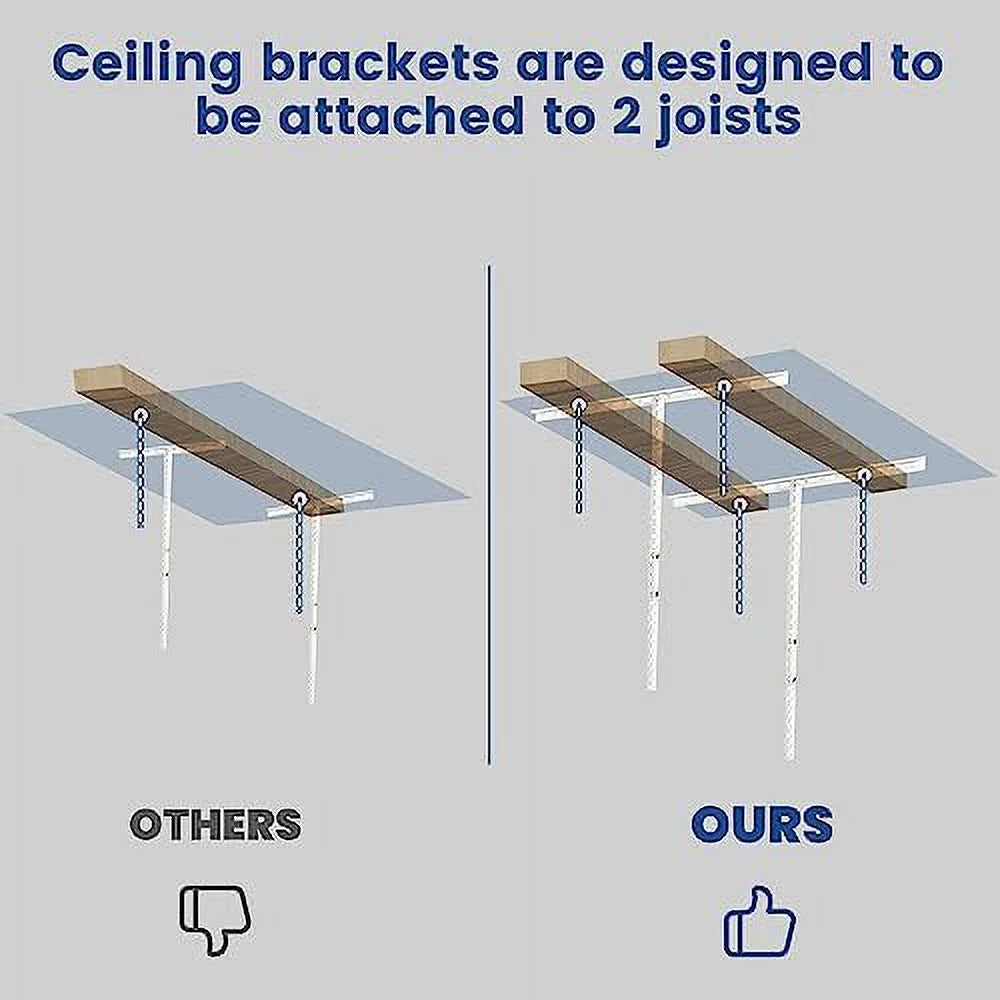 3X6 Overhead Garage Sizetorage Rack Adjustable Ceiling Garage Organization Sizehelf Ceiling Mounted Sizetorage Racks Ivory