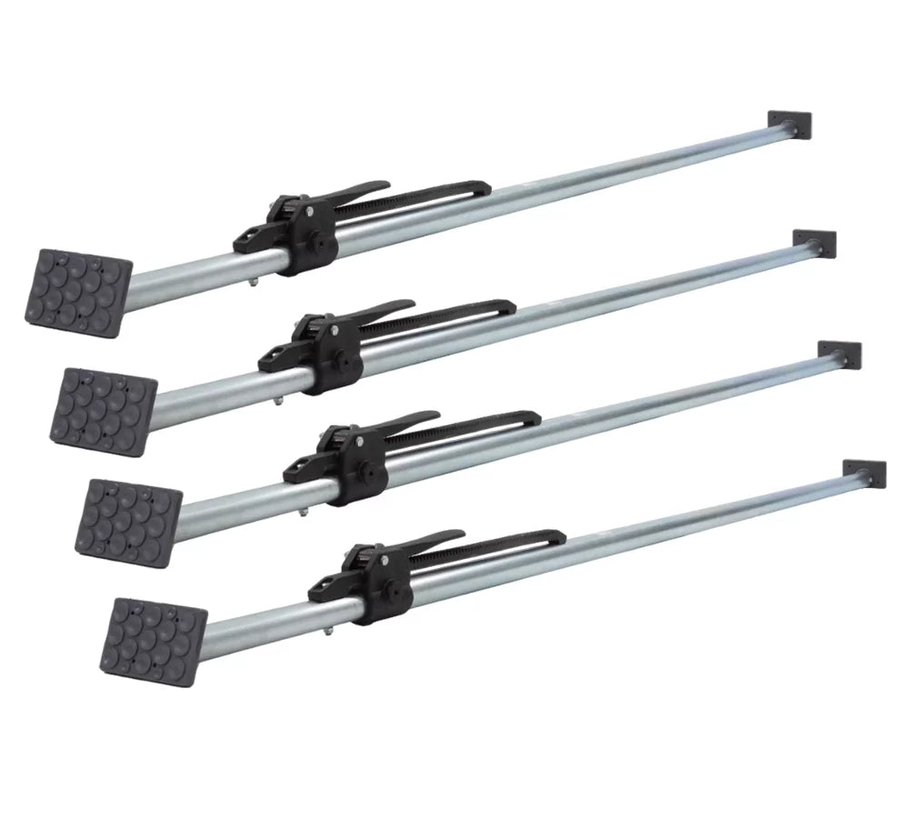 (4 - Pack) 89.75" to 104.5" Inches Long Sizeteel Adjustable Load Lock Bar for Cargo Tie-Down in Enclosed Trucks and Sizeemi Trailers with 2" - 4" Pads