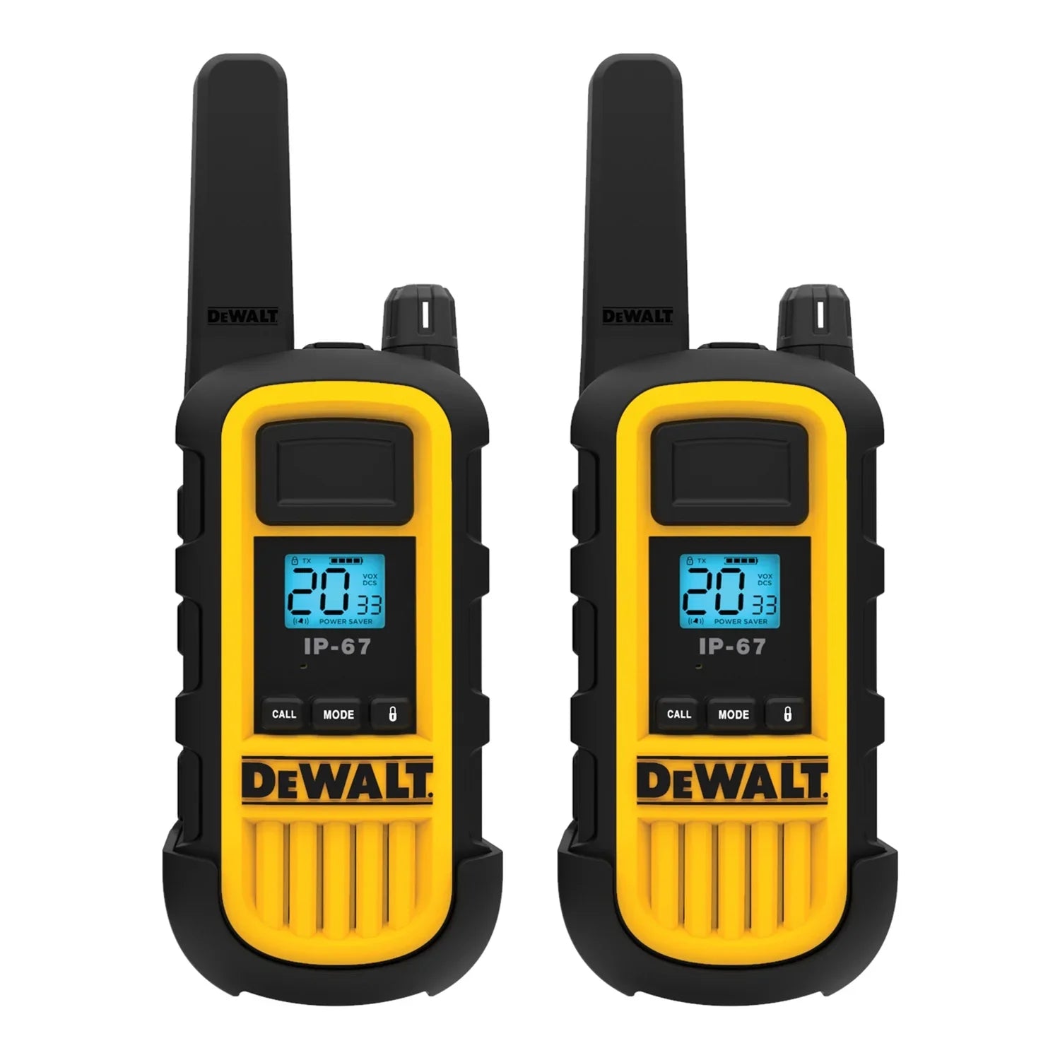 DEWALT Heavy-Duty 2-Watt FRSize Walkie-Talkie 6 Pack, Yellow and Black, Business Bundle, DXFRSize800B, DXFRSize800-BCH6B