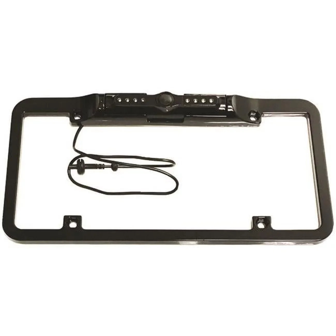 Full Frame License Plate Camera with Night Vision & Trajectory Parking Lines - Black