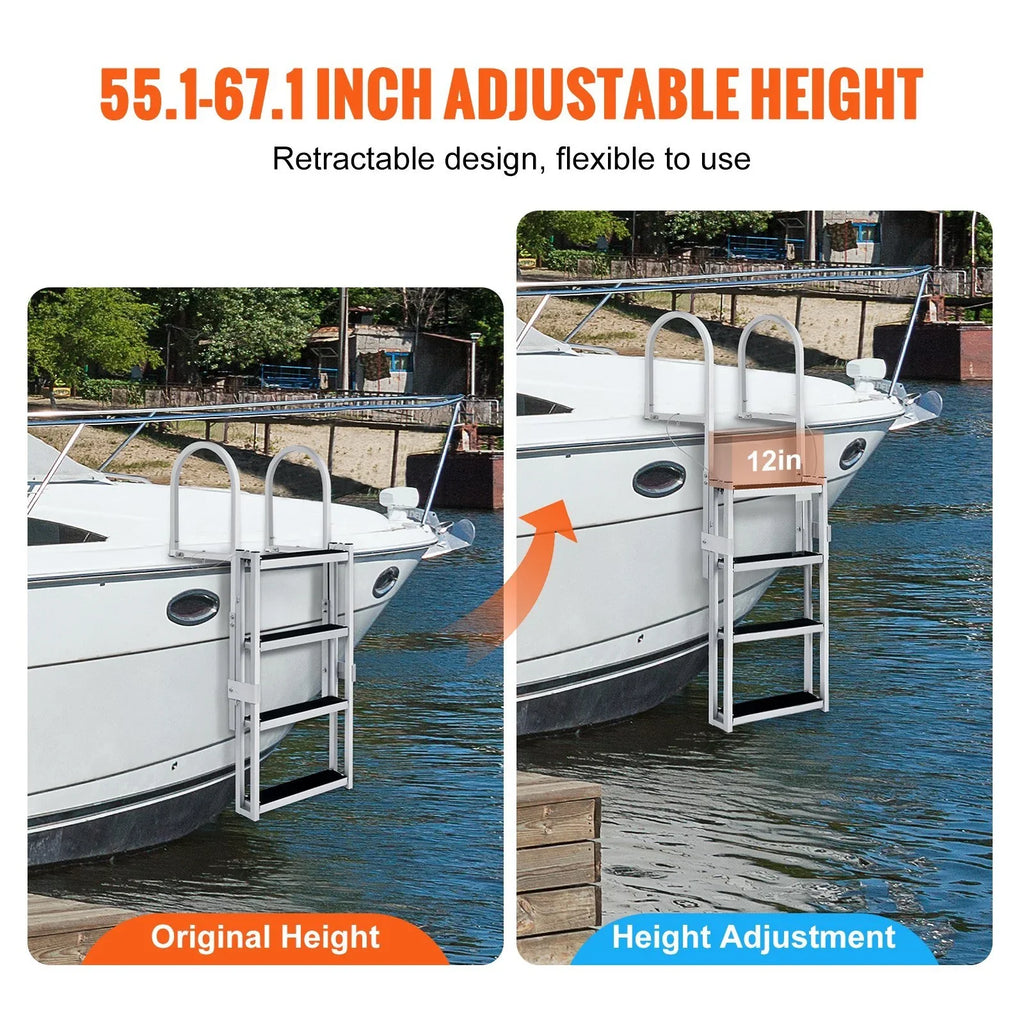Vevor  Retractable 4 Sizeteps, 350 lbs Load Capacity Dock Ladder