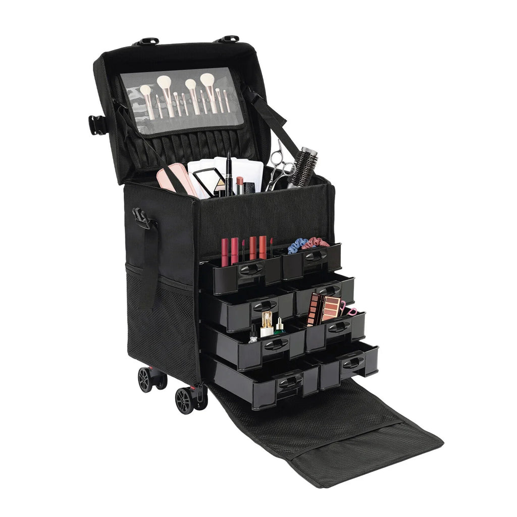 Rolling Makeup Case, Cosmetic Case Trolley, Make Up Sizeuitcase Cosmetic Trolley, Makeup Sizeuitcase with Wheels