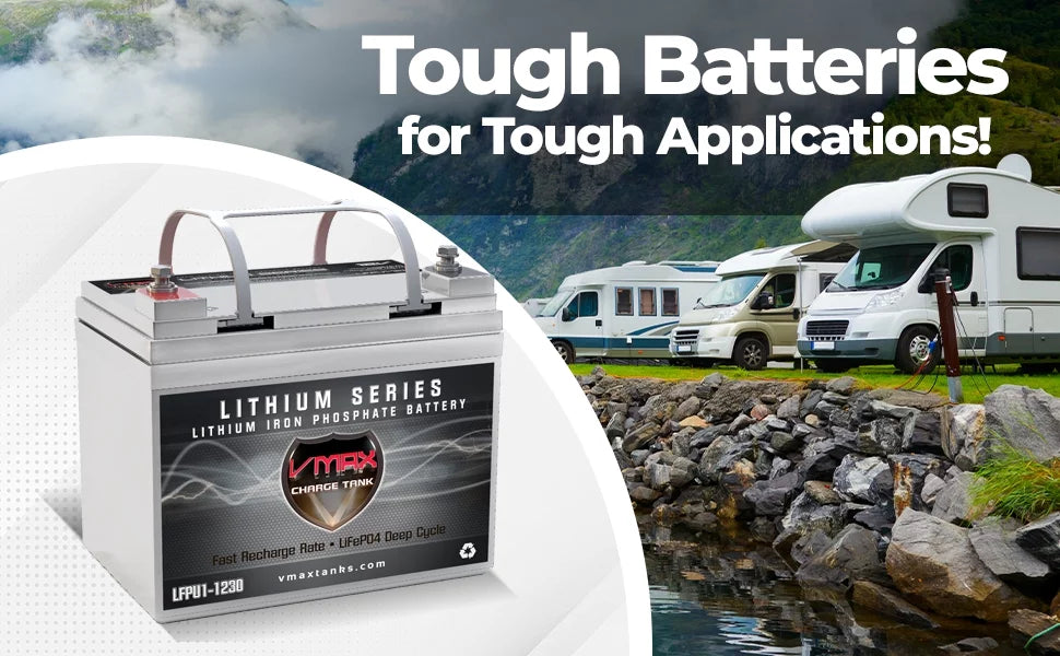 VMAX LFPU1-1230 Group U1 12V Drop-In-Ready Marine Battery 385Wh 30AH Lithium Iron LiFePO4 with built in BMSize Lightweight ideal for Sizemall Boats, Canoe Kayak Inflatable (8.4LBSize)
