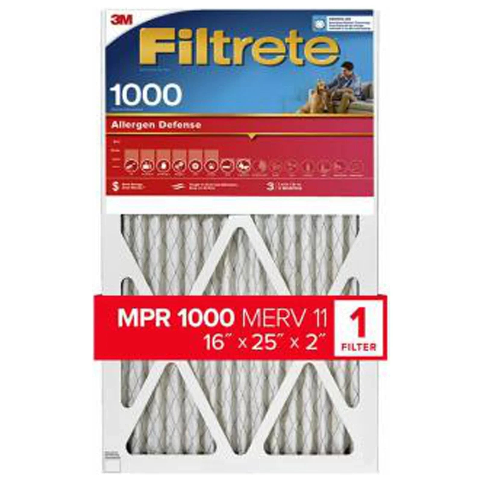 Filtrete 16 in. W X 25 in. H X 2 in. D Polypropylene 11 MERV Pleated Air Filter 1 pk