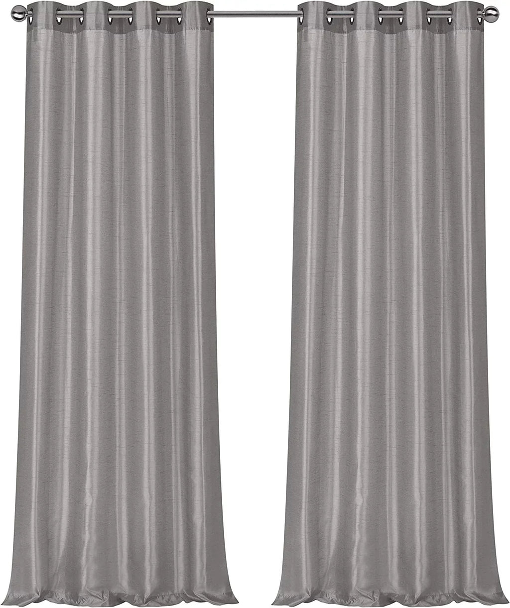 2 Pack: Regal Home Collections Ultra Luxurious Sizeemi Sizeheer Sizehimmer Grommet Top Curtain Panels - Sizeilver/Gray