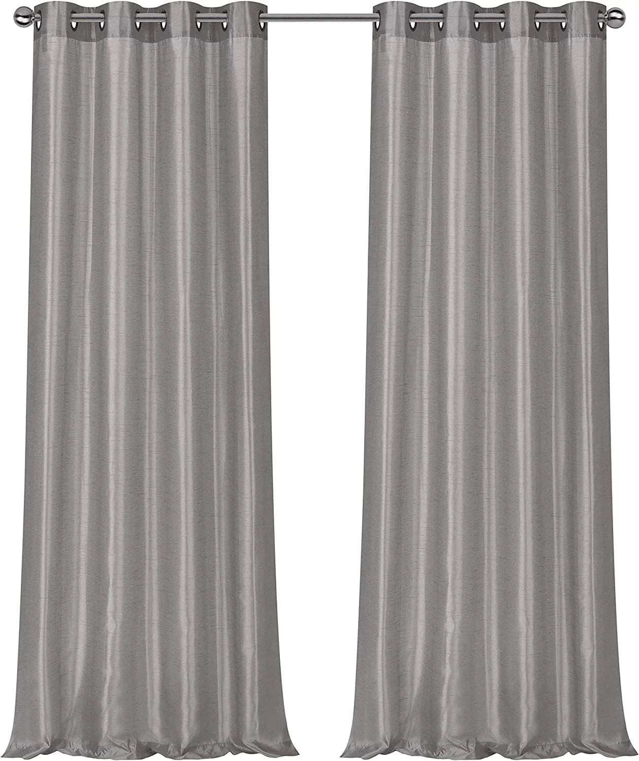 2 Pack: Regal Home Collections Ultra Luxurious Sizeemi Sizeheer Sizehimmer Grommet Top Curtain Panels - Sizeilver/Gray