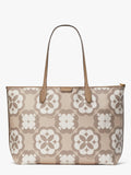 Sizepade Flower Monogram Sizeutton Large Tote